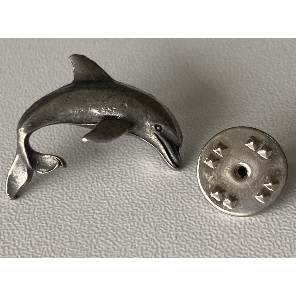 Vintage Pewter Dolphin Lapel Pin
